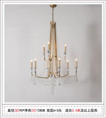 Nordic Style Crystal Chandelier Lighting - Elegance for Your Living Room Ceiling with French Inspired Large Chandeliers, Modern Staircase Lustre Cristal LED Lamp
