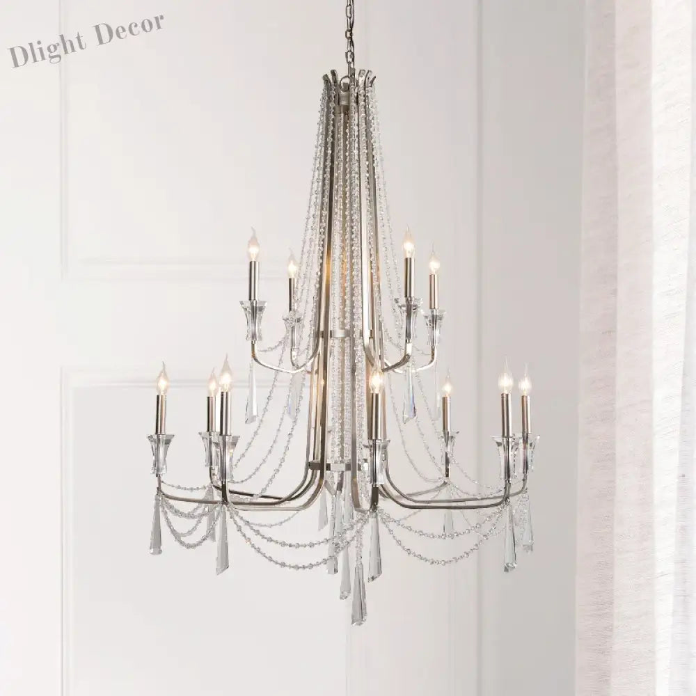 Nordic Style Crystal Chandelier Lighting - Elegance for Your Living Room Ceiling with French Inspired Large Chandeliers, Modern Staircase Lustre Cristal LED Lamp