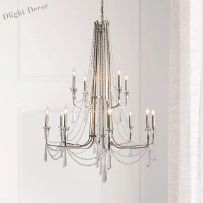Nordic Style Crystal Chandelier Lighting - Elegance for Your Living Room Ceiling with French Inspired Large Chandeliers, Modern Staircase Lustre Cristal LED Lamp