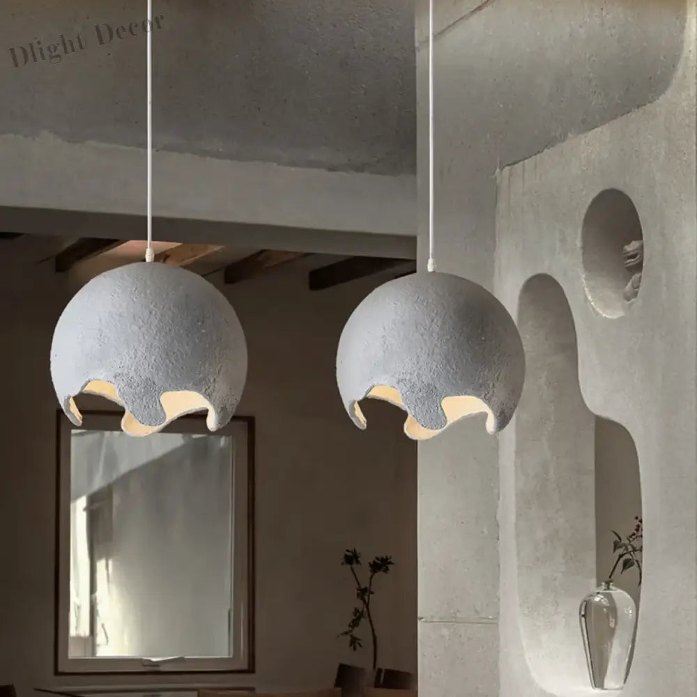 Nordic Wabi Sabi E27 LED Pendant Lights - Japan Restaurant Resin Hanging Lamp for Dining Room, Bar, and Unique Suspended Light Fixtures