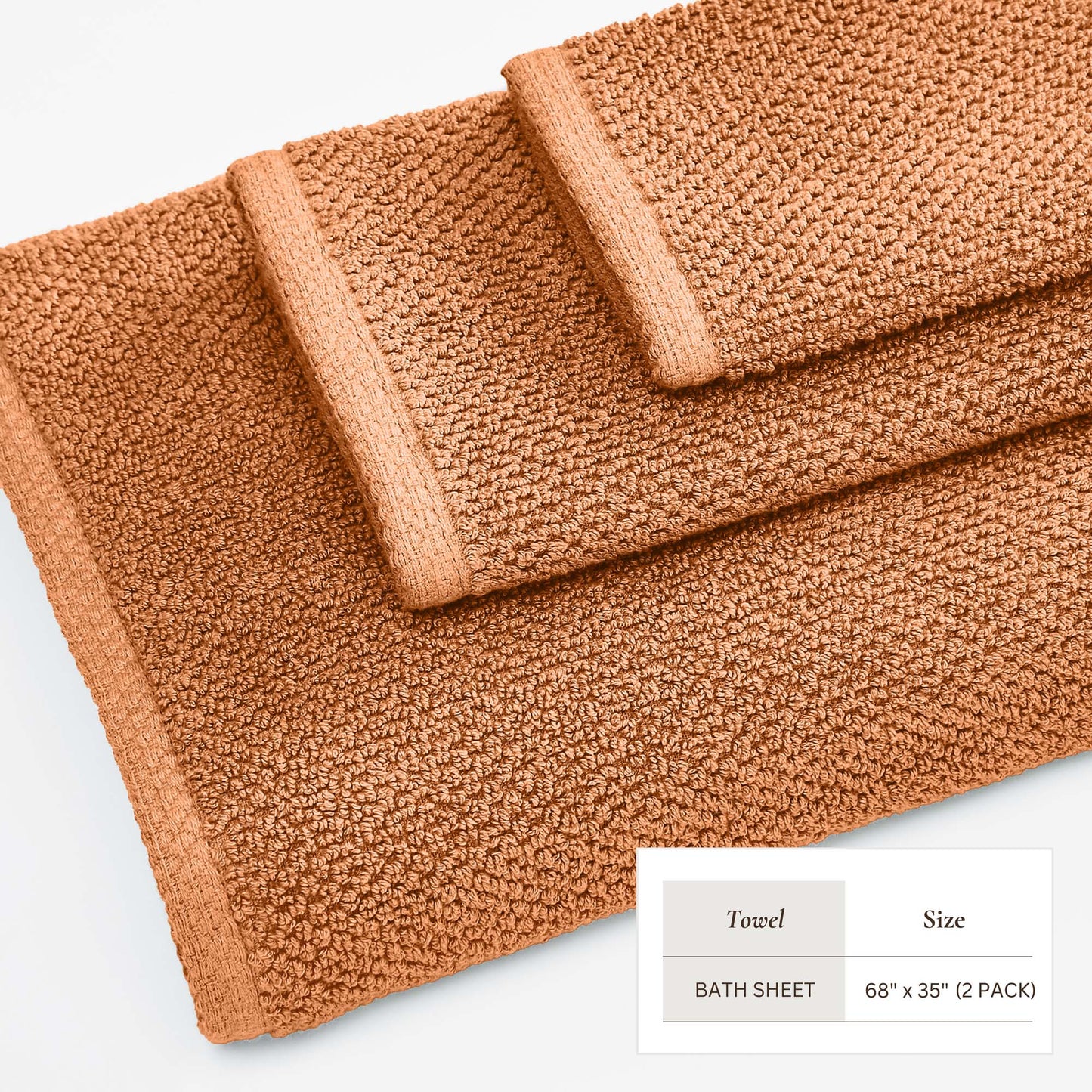 Cotton Textured Bath Towel Set - Acacia Collection