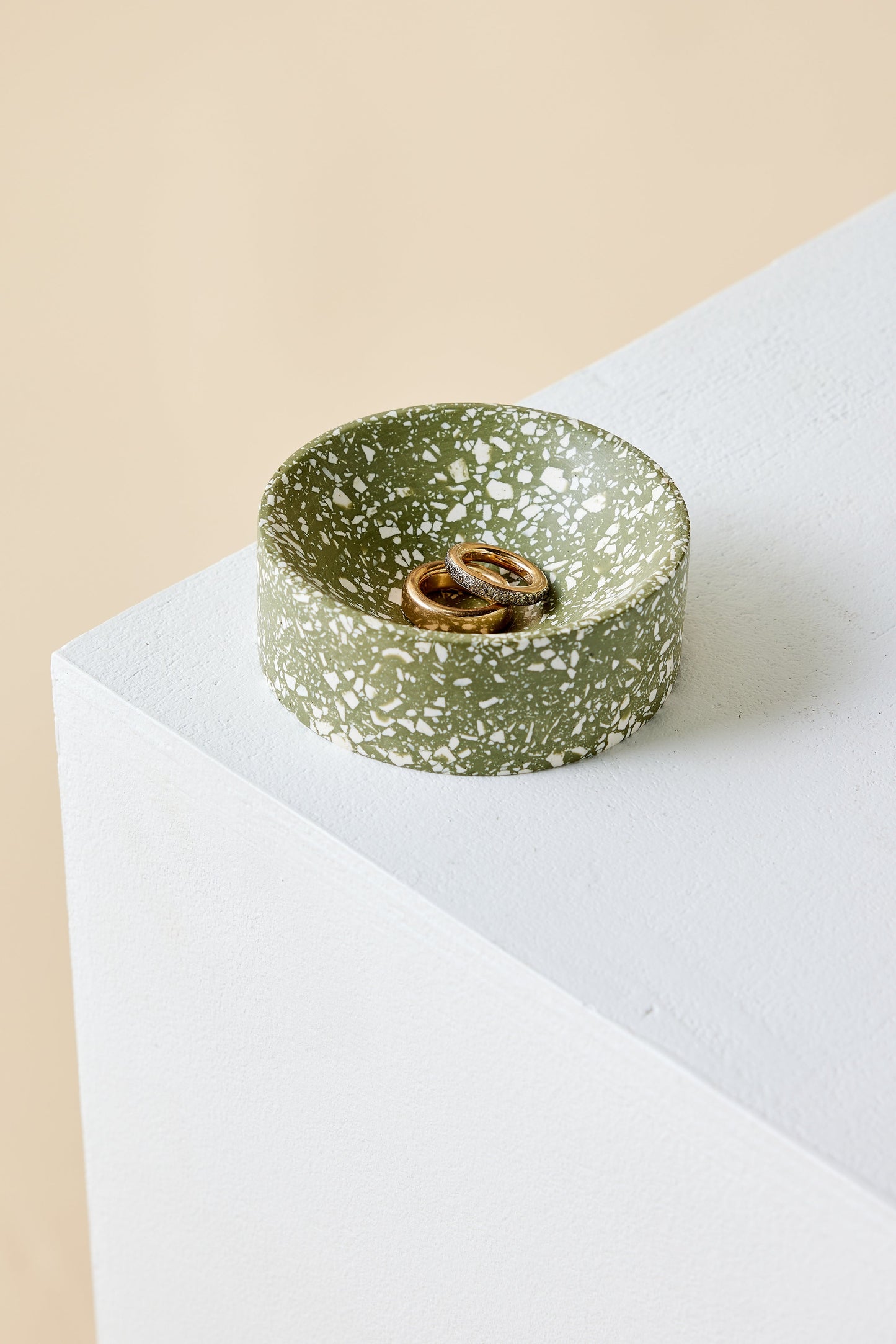 Olive Green Terrazzo Trinket Bowl