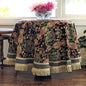 Tache Elegant Black Ornate Paisley Woven Tapestry Tablecloth (18192)