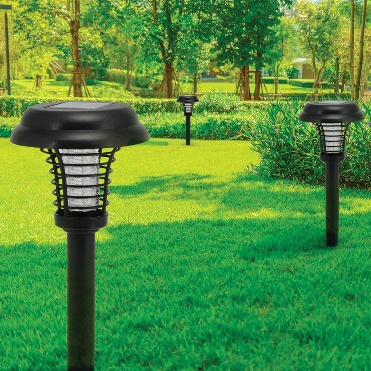 Solar LED Garden Pathway Light with Built-in Bug Zapper