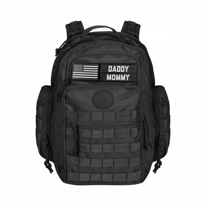 Phil & Jack Dad Diaper Bag Backpack, Baby Diaper Bag with Changing Station, Tactical Military Style, Womens Mens Diaper Bag (Black)