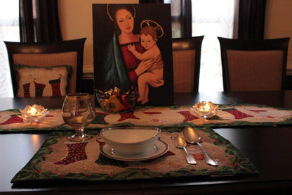 Tache Festive Hang My Stockings By the Fireplace Placemat Set of 4 (12910PM)