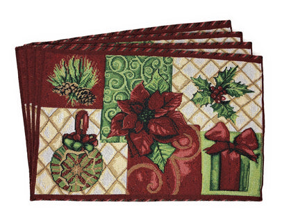 Tache Holiday Christmas Tidings Tapestry Placemat Set of 4 (12900PM)