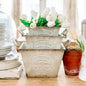 Vintage Inspired Heirloom Garden Supply Metal Planters, Set of Three