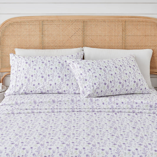Microfiber Watercolor Floral Sheet Set - Delia Collection