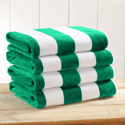 Cotton Velour Cabana Stripe Beach Towel - Novia Collection.