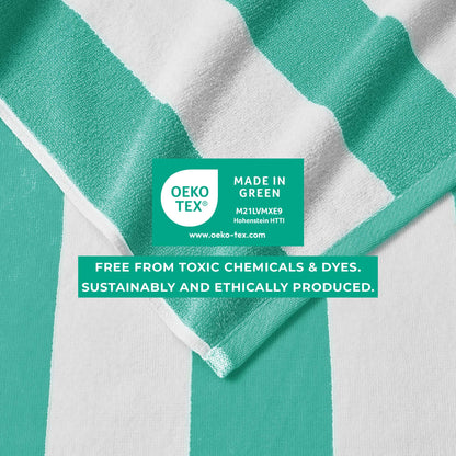 Cotton Velour Cabana Stripe Beach Towel - Novia Collection.