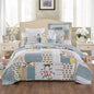 Tache 2-3 Piece Cotton Sky Breeze Pastel Blue Patchwork Quilt Set (JHW-684)