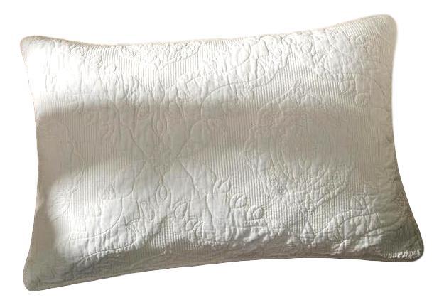 Tache Cotton Ivory White Paisley Damask Matelassé Powder Snow Pillow Sham (JHW-643)