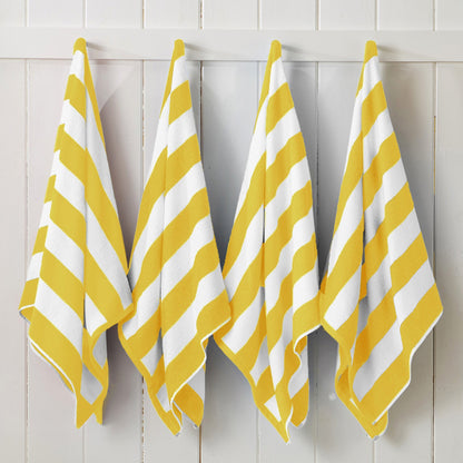 Cotton Velour Cabana Stripe Beach Towel - Novia Collection.