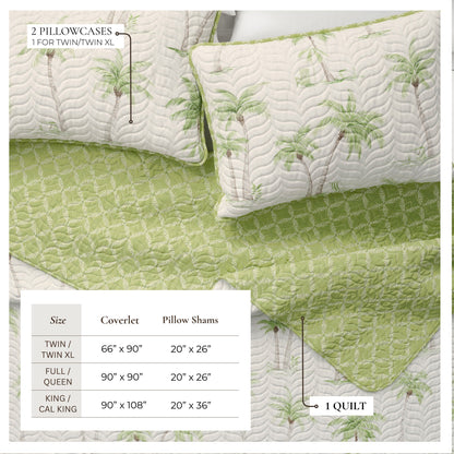 West Palm Trees Coastal Quilt Set - Coronado Collection