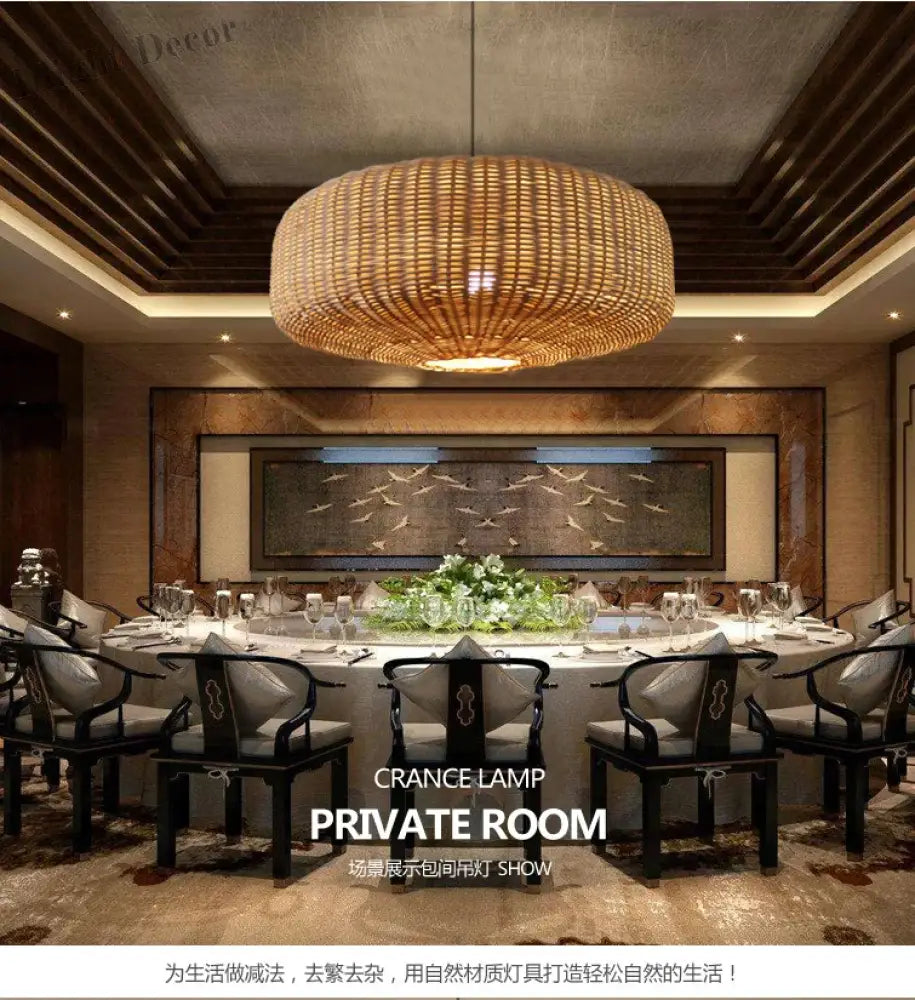 Retro Handmade Rattan Pendant Lights - Chinese-Inspired Vintage Lighting for Dining Rooms, Restaurants, and More