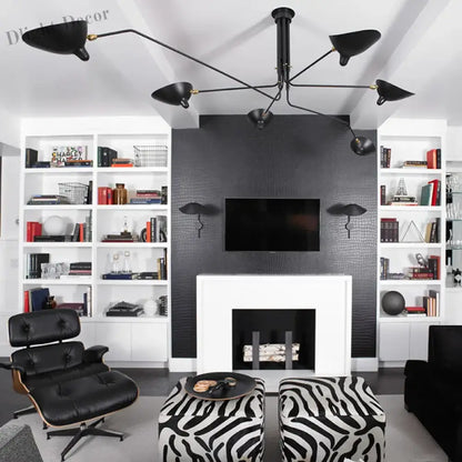 Retro Industrial Spider Serge LED Pendant Ceiling Light - Modern Duckbill Chandeliers Lighting with a Nordic Iron Hanging Lamp Design