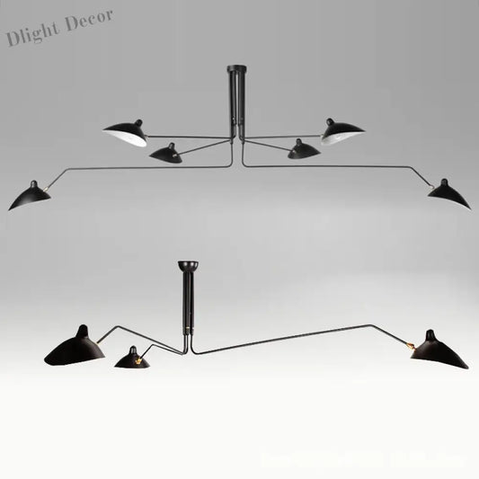 Retro Industrial Spider Serge LED Pendant Ceiling Light - Modern Duckbill Chandeliers Lighting with a Nordic Iron Hanging Lamp Design