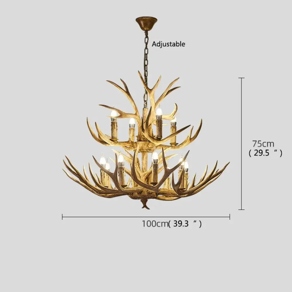 Retro LED Antler Chandeliers - Creative Resin Pendant Lamps for Living, Dining Rooms, Bars, Hotels, and Decor Lighting