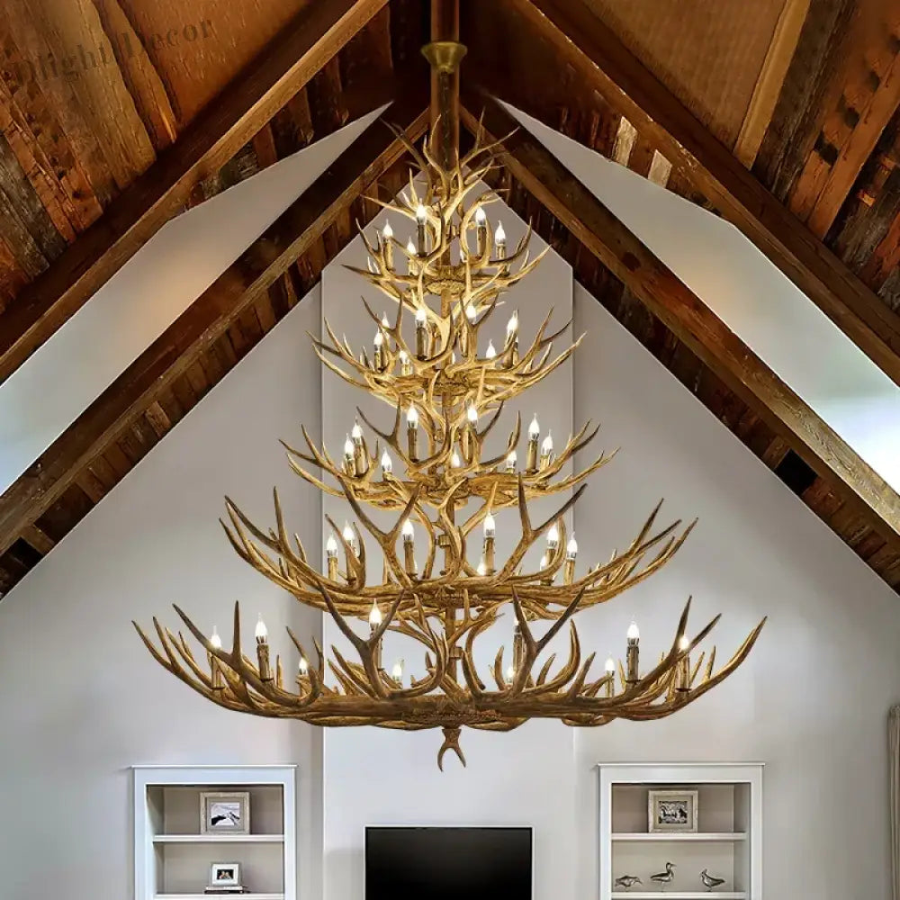 Retro LED Antler Chandeliers - Creative Resin Pendant Lamps for Living, Dining Rooms, Bars, Hotels, and Decor Lighting