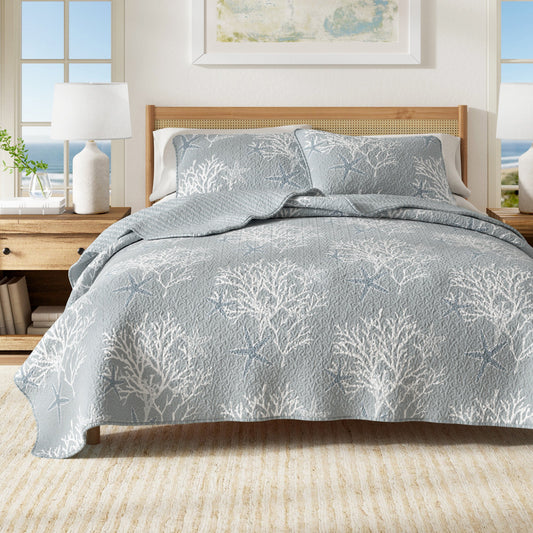 Fenwick Microfiber Quilt Set | Coastal Minimalist Bedding