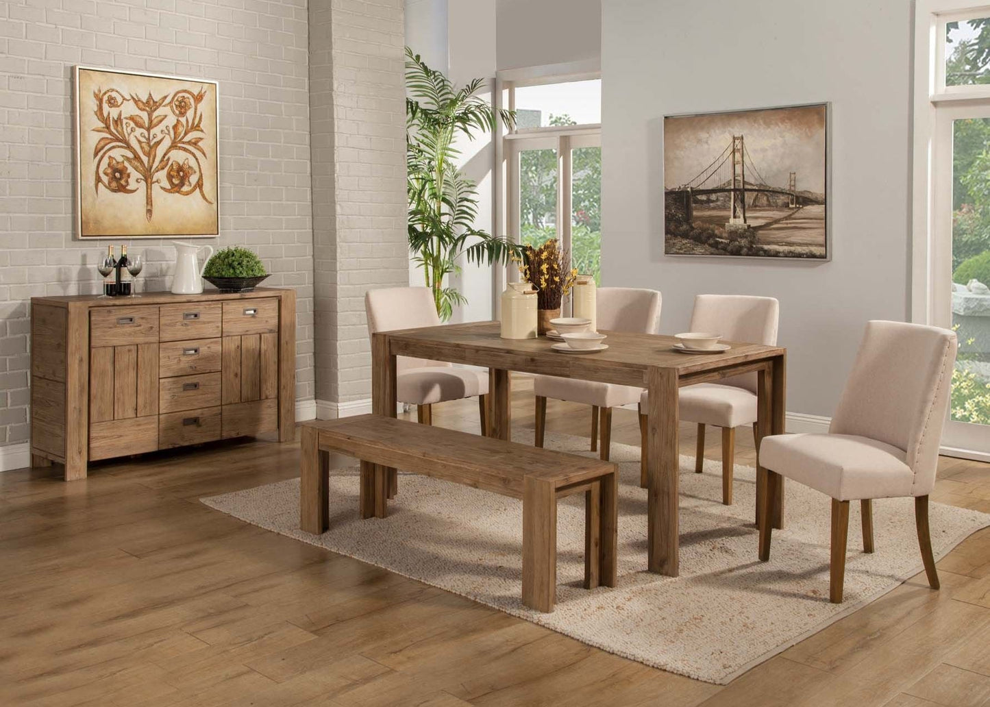 Seashore Dining Table, Antique Natural