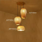 Set of 3 Modern Hand-Knitted Bamboo Rattan Pendant Lights - Weaving Elegance for Your Home