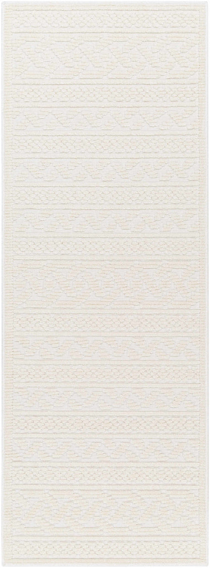 Fadey White 3D Washable Rug
