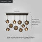 Smoky Grey LED Pendant Lights - Nordic Glass Chandelier for Dining, Living Room, Kitchen, and Bar