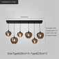 Smoky Grey LED Pendant Lights - Nordic Glass Chandelier for Dining, Living Room, Kitchen, and Bar