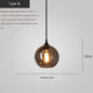 Smoky Grey LED Pendant Lights - Nordic Glass Chandelier for Dining, Living Room, Kitchen, and Bar
