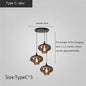 Smoky Grey LED Pendant Lights - Nordic Glass Chandelier for Dining, Living Room, Kitchen, and Bar