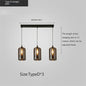 Smoky Grey LED Pendant Lights - Nordic Glass Chandelier for Dining, Living Room, Kitchen, and Bar