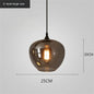 Smoky Grey LED Pendant Lights - Nordic Glass Chandelier for Dining, Living Room, Kitchen, and Bar