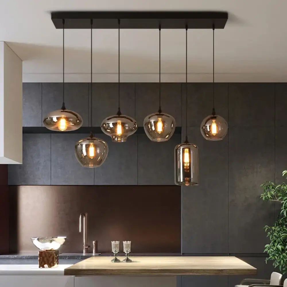 Smoky LED Nordic Chandelier | Kitchen Island Home Lighting