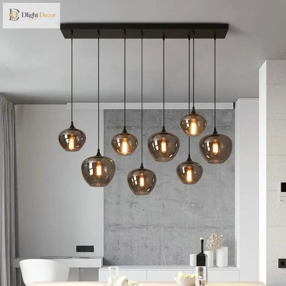 Smoky LED Nordic Chandelier | Kitchen Island Home Lighting