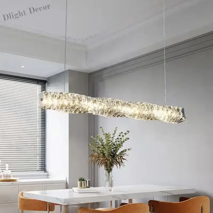 Sophisticated Crystal LED Pendant Lights - Dimmable, Ideal for Living and Dining Rooms - Luxurious Ring Design
