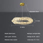 Sophisticated Crystal LED Pendant Lights - Dimmable, Ideal for Living and Dining Rooms - Luxurious Ring Design