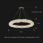 Sophisticated Crystal LED Pendant Lights - Dimmable, Ideal for Living and Dining Rooms - Luxurious Ring Design