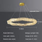 Sophisticated Crystal LED Pendant Lights - Dimmable, Ideal for Living and Dining Rooms - Luxurious Ring Design