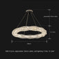 Sophisticated Crystal LED Pendant Lights - Dimmable, Ideal for Living and Dining Rooms - Luxurious Ring Design