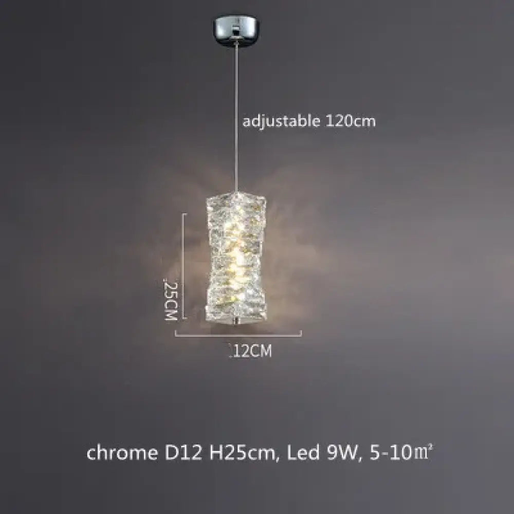 Sophisticated Crystal LED Pendant Lights - Dimmable, Ideal for Living and Dining Rooms - Luxurious Ring Design