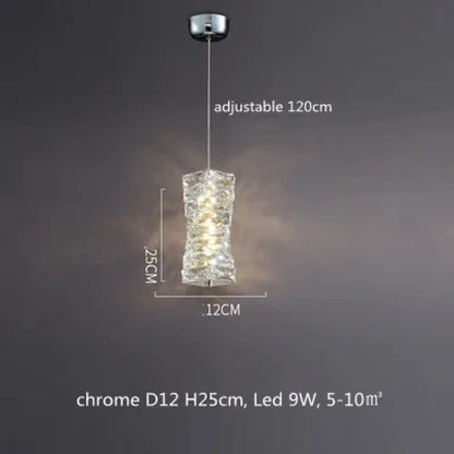 Sophisticated Crystal LED Pendant Lights - Dimmable, Ideal for Living and Dining Rooms - Luxurious Ring Design