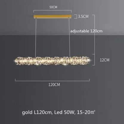 Sophisticated Crystal LED Pendant Lights - Dimmable, Ideal for Living and Dining Rooms - Luxurious Ring Design