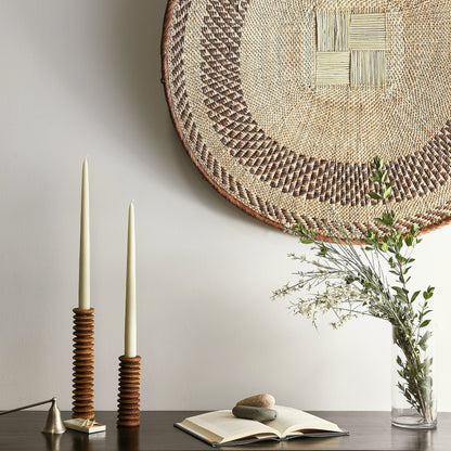 Spiral Pine Modern Wood Candle Candlestick Holder