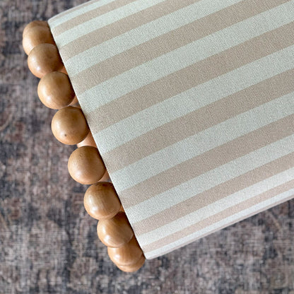 Striped Upholstered Stool Ottoman