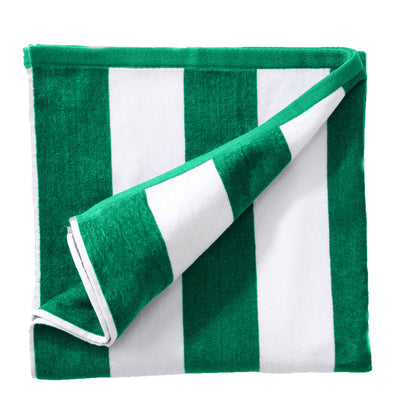 Cotton Velour Cabana Stripe Beach Towel - Novia Collection.