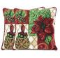 Tache Poinsettia Christmas Festive Patchwork Holiday Tidings Tapestry Throw Pillow Cover (12900CC-1616)