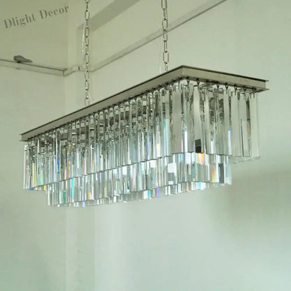 Timeless American Classic Crystal LED Chandeliers - Illuminate and Elevate Your Space with High-Quality Rectangular Lighting for Foyers, Living Rooms, and Dining Rooms