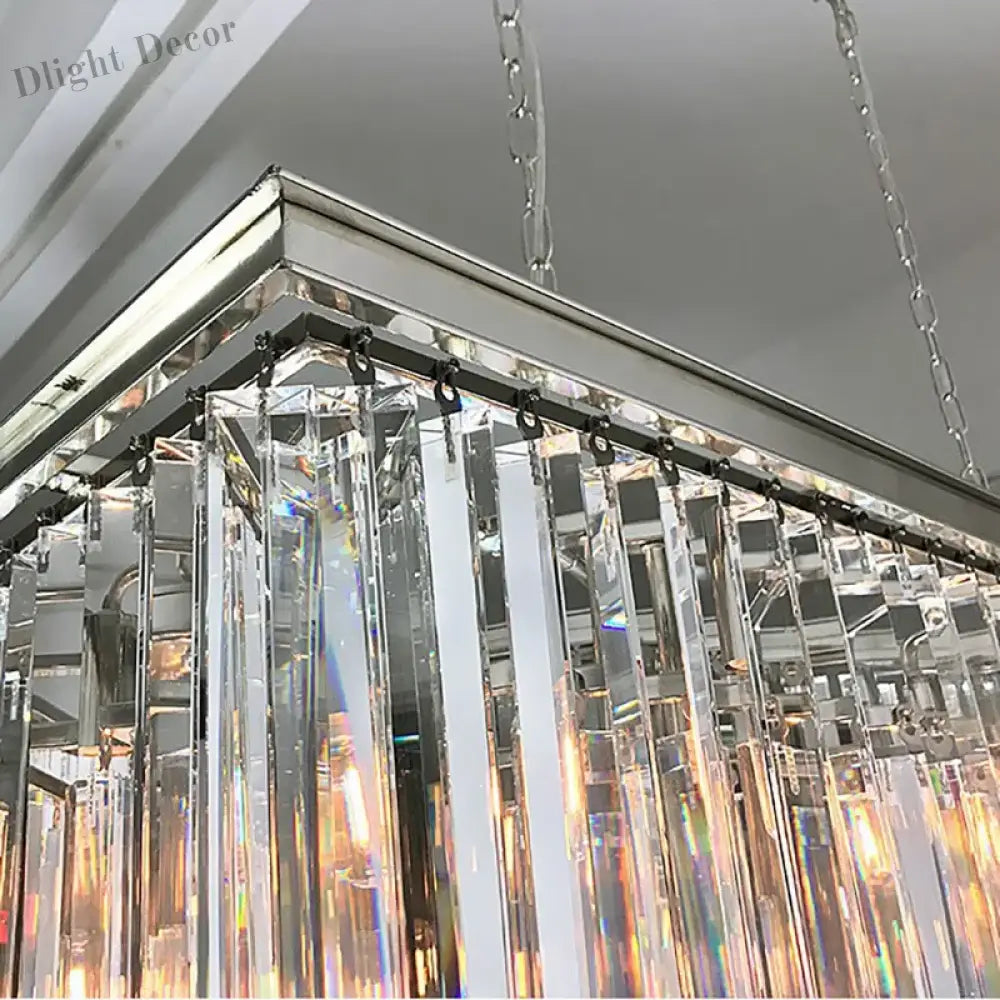 Timeless American Classic Crystal LED Chandeliers - Illuminate and Elevate Your Space with High-Quality Rectangular Lighting for Foyers, Living Rooms, and Dining Rooms
